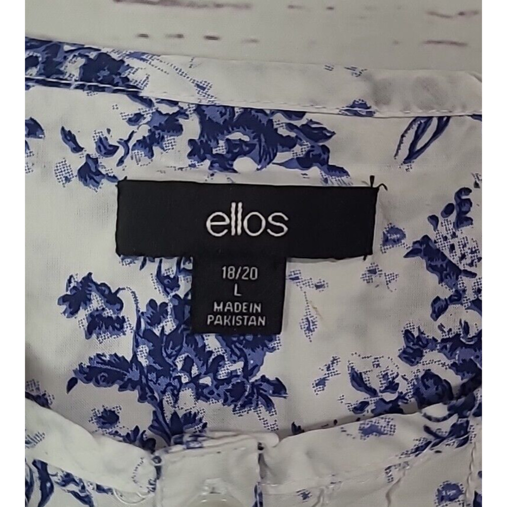 Ellos White Floral Print Relaxed 3/4 Sleeve Tiered Tunic Top Womans Size 18/20 - Picture 5 of 6